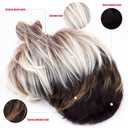 RENERSHOW Short Wigs for White Women Layered Brown Ombre Blonde Pixie Wig Synthetic Short Hair Wig with Bangs Mix Color Natural Looking Daily Party