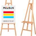 MEEDEN Art Easel Stand for Display - Adjustable Beech Wood Floor Easels for Painting, Holding Canvas up to 60", Ideal for Artist, Adults Painting Canvas, Drawing, Signs - Middle (Medium, Natural)