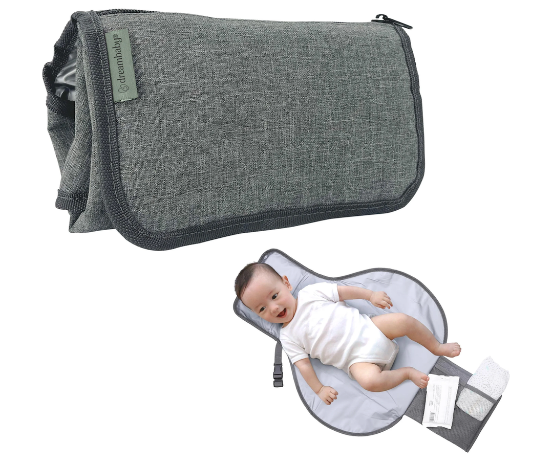 Dreambaby Fold and Go Baby Changing Pad - Portable Diaper Changing Pad - Organizer Pockets, Cushioned, Foldable Changing Mat Fits in Diaper Bag for Easy On the Go Diaper Changing Pad, Great for Travel 