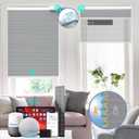 Motorized Cellular Shades with Remote Control,Grey, 35" W× 64" H
100%Blackout, Electric Smart Blinds with Cordless,Free Solar Panel, Windows Automatic Honeycomb Blinds, with App Alexa Google
