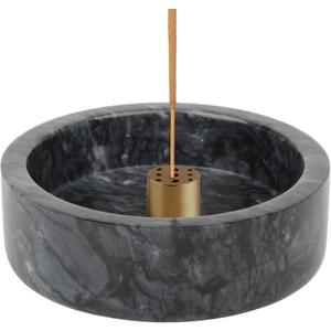 Incense Holder,Natural Marble Incense Holder for Sticks,Handmade Incense Burner with 9 Incense Holes,Suitable for Meditation,Smudging,Incense Burning and Decoration(Black)