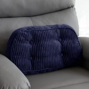 HIGOGOGO Lumbar Support Pillow for Recliner Chair/Accent Chair/Couch/Office Chair, Tufted Corduroy Back Support Cushion for Elderly, Recliner Cushions for Back Rest, Pain Relief, Reading, Navy