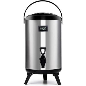 Hot Beverage Dispenser, Stainless Steel Insulated Beverage Dispenser Cold and Hot Drink dispenser with Thermometer3.2-Gallons 12 Liters Water Dispenser with Spigot for Tea & Coffee