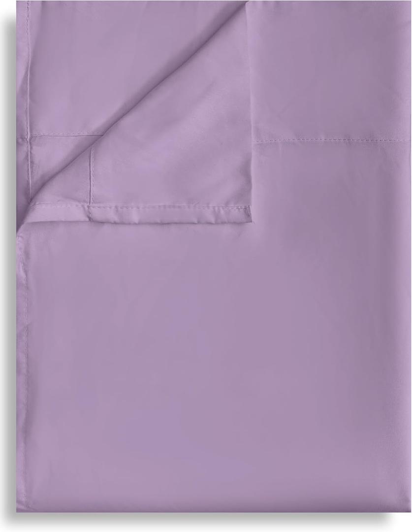 Twin Flat Sheet Only, 1 Pack Top Bed Sheets, Soft Breathable Brushed Microfiber Color-Coded Label Threads, (66"x96",Lavender)