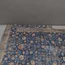 Blue Brown Carpet Pillow Covers 20x20 Inch Set of 2, Boho Rug Print Outdoor Decorative Vintage Rustic Throw Pillow Linen Blue Carpet Couch Cushion Case for Chair Sofa Bedroom Living Room