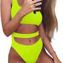 BEAGIMEG Women's Tank Top Cut Out Sleeveless Bodice Bodysuit Party Clubwear (S)