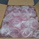 Lueumxc 40 Pack Plastic Ribbed Wine Glasses, 14Oz Origami Disposable Wine Glasses Unbreakable Clear Plastic Cocktail Glasses Recyclable Shatterproof Reusable Wine Cups (14oz-pink-40pack)