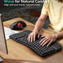 Nulea RT08 Wave Keys Wireless Ergonomic Keyboard with Cushioned Palm Rest, 2.4GHz Ergo Cordless USB Computer Keyboard, Comfortable Natural Typing, for Laptop, Mac, Windows Black