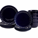 Mason Craft & More 12 Piece Stoneware Café Dinnerware Set, Service For 4 - Navy