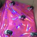 Reusable Grocery Bag with Wheels (Large, Glitter Pink), Shopping Trolley with 8 Pockets and Zipper Cover Foldable Rolling Tote for Women, Kitchen, Travel, Carries Up to 76LBS