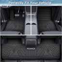Mixsuper Floor Mats for Ford Ranger Supercrew Cab 2019-2023 All Weather Floor Liners Durable 1st and 2nd Set Black