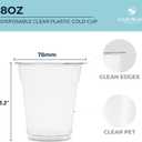 [200 COUNT]HAKOWARE 8 oz Clear Disposable Plastic Cups, Disposable Cold Cup 8 oz for Wedding & Party, Plastic Soda Cups, Disposable Clear Drinking Cup for Iced Coffee & Cold Beverage