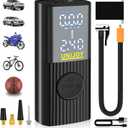 Cordless Car Tire Inflator Air Pump - 180 PSI Portable Air Compressor with 9000mah Rechargeable Battery for Motorcycles Bicycles Sports Balls (Black)