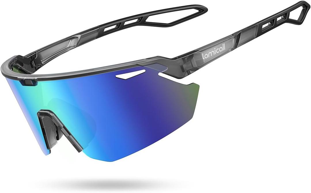Lamicall 24g Polarized Sports Sunglasses for Men Women - UV400 Protection Sun Glasses for Baseball Running Cycling Fishing, middle