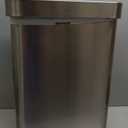 simplehuman 55 Liter / 14.5 Gallon Rectangular Hands-Free Kitchen Step Trash Can with Soft-Close Lid, Brushed Stainless Steel