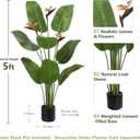 Artificial Bird of Paradise Flowers,5FT Fake Banana Tree for Home&Office