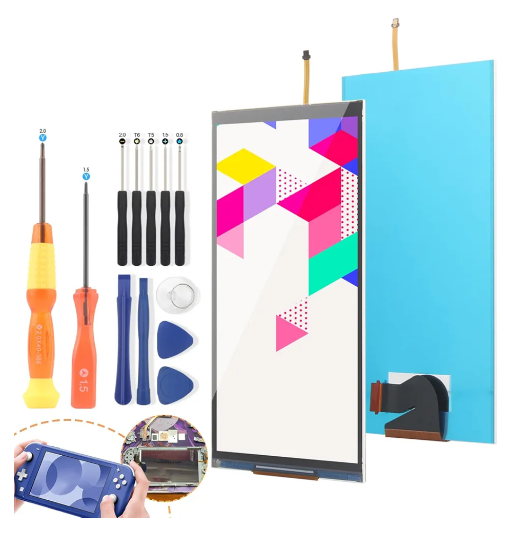 YWLRONG for Nintendo Switch Lite Screen Replacement for Switch Lite LCD Display Screen Assembly with Tools (Not Included Touch Digitizer