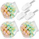 Umigy Plastic Candy Jar with Lid for Candy Buffet with Mini Acrylic Plastic Kitchen Scoop 42 oz Clear Candy Container Cookie Jar for Kitchen Counter Decorative(2 Sets)