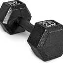 CAP Barbell Cast Iron Hex Dumbbell | Multiple Options (20 lb, Black, Single)