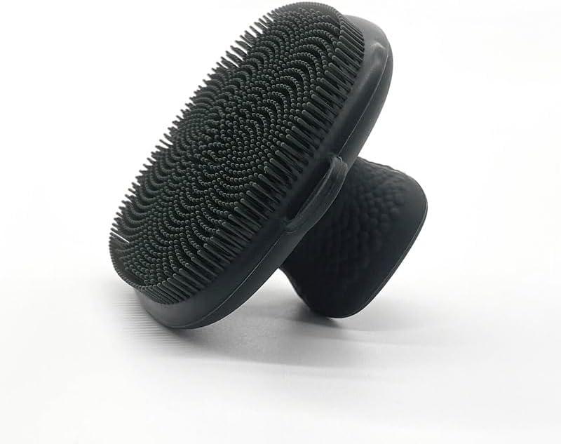 Silicone Face Scrubber Brush, Facial Cleansing and Exfoliating, Anti-Acne, Waterproof, Silver (Black)