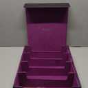 TCG Storage Box for Commander Display, 3000+ MTG Deck Case with 4 Toploaders & Supporters, PU Leather Organizer Compatible with MTG, Yugioh, and Sports Collections (Black&Purple)