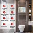 45.3"(L) x 19.5"(W) Wall Mounted Towel Warmer, Heated Towel Racks for Bathroom, Towel Dryer Heater, 16-Bars White, CSA Certified.