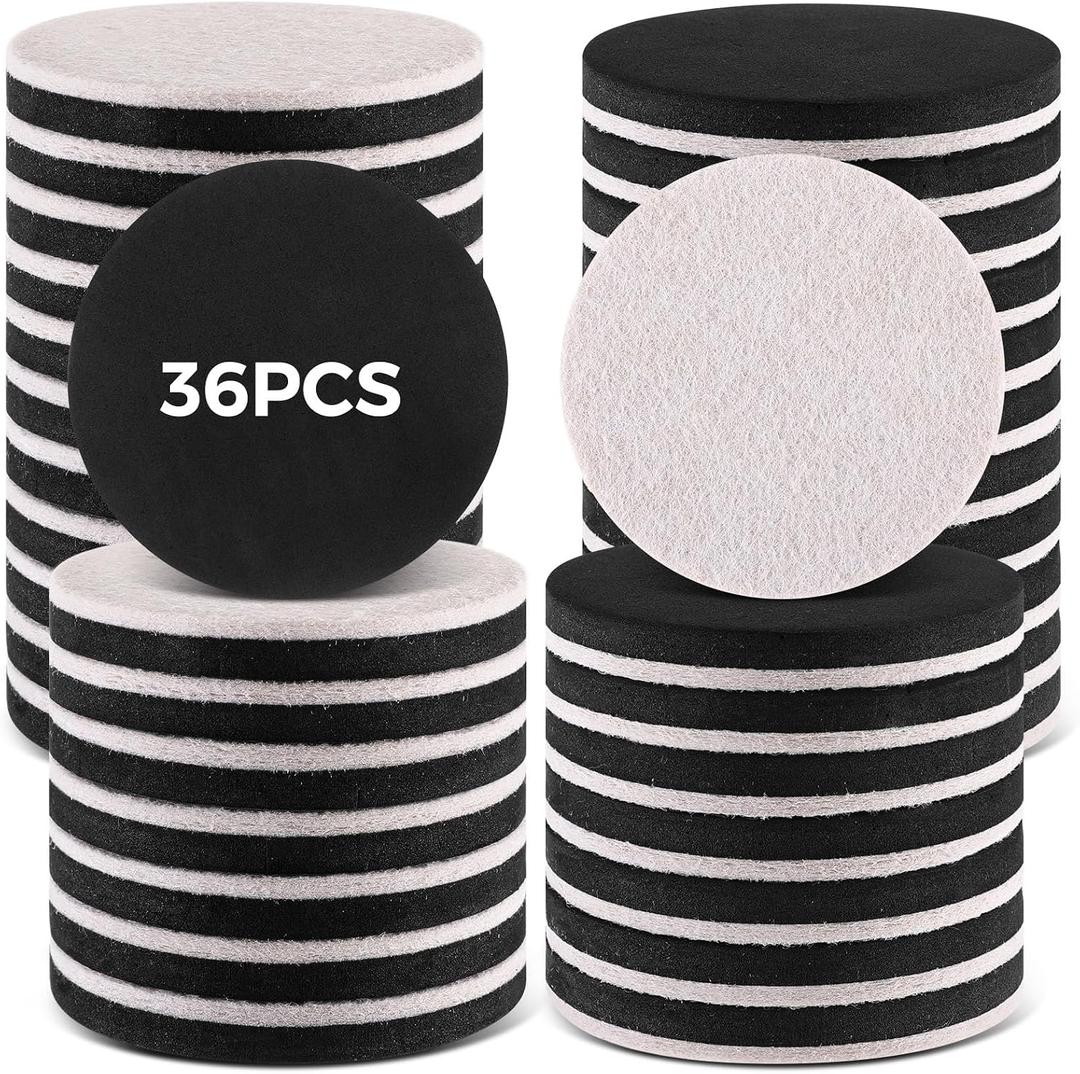 Geelin 36 Pcs Felt Furniture Sliders for Hardwood Floors 3.5 Inch Carpet Furniture Sliders Reusable Heavy Duty Movers Slider for Hard Surfaces Moving Pads Carpet Floor Protectors(Round)