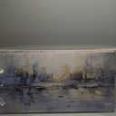 Large Abstract Living Room Canvas Wall Art Blue and White Reflection painting Decor Pictures Modern Big Neutral Posters Prints for Bathroom Bedroom Office Home Decoration (40"L x 20"W)