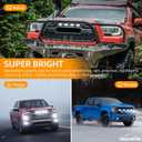 4PCS LED Grille Lights, Universal Clip-On Car Front White Grill Lights, with Wiring Harness & Fuse, Compatible with Dodge Ram 1500 GMC Sierra Jeep Silverado Ford F150 Raptor Toyota 4Runner