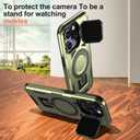 Haeuorey for iPhone 13 Pro Max & iPhone 12 Pro Max Case with Camera Cover & Stand [Compatible with MagSafe] [Built-in Kickstand] [Military-Grade Protection] Heavy Duty Magnetic Phone Case (Green)