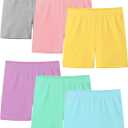 Resinta 6 Pack Girls Bike Shorts Under Dress Dance Cartwheel Shorts for Toddler Kids Summer Clothes Multicolor, 13-14Y