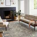 Loloi Chris Loves Julia x Rosemarie Collection ROE-03 Accent Rug 2'-7" x 4' Sand/Lagoon Rectangular