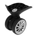 Nylon Swivel Luggage Caster Wheels - 1 Pair, 360 Degree Rotation, Left & Right, 5 Screw Holes