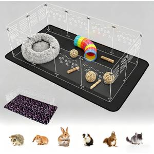 Acrylic Guinea Pig Cage,48" Lx24 Wx16 H,with Waterproof Mat,Heighten,Also for Rabbits, Button Quails, Hedgehogs, Ferrets and Other Small Animals.