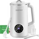 MOVNO 8 IN 1 Nut Milk Maker Machine, 1000ml Capacity, Automatic, Multi-Functional, White, Silicone, Plant-Based Milk Maker Machine