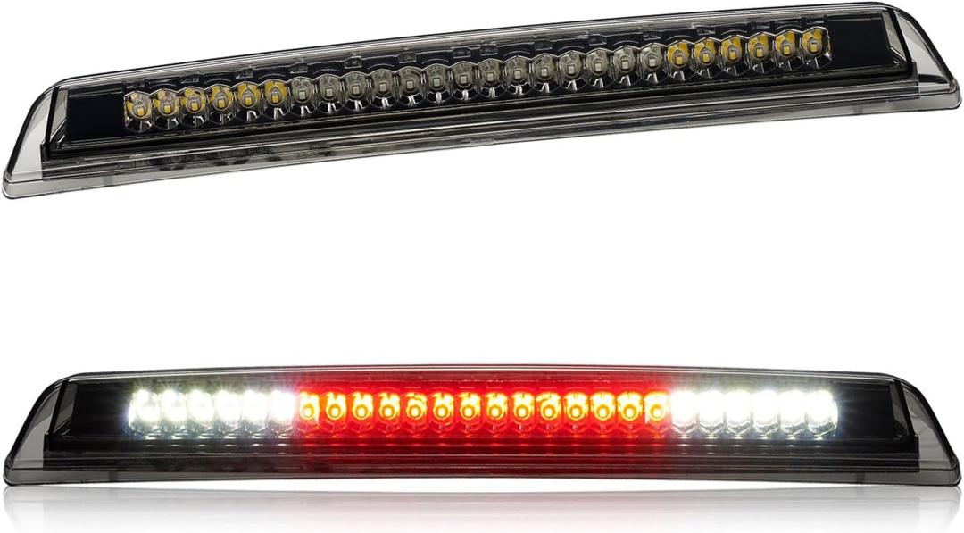 Third 3rd Brake Light LED for 2005-2016 Nissan Frontier & 2004-2015 Nissan Titan, High Mount Rear Brake Lights Assembly, Waterproof Center Cab Cargo Lamp Stop Light (Smoke)