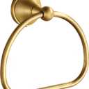 WOLIBEER Brass Towel Ring,Antique Hand Towel Holder Hanger,Round Towel Holder for Bathroom Wall Mounted Retro Kitchen Accessories (Antique Brass B)