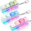 3 Pack Keyboard Fidget Toy Light Up Clicky, Creamy & Silent Stress Relief | Clicker Fidget Toy Keychain Quiet Fidget Toys for Adults, Boost Focus & Calm Anxiety at Work, Travel Stress Relief Gift
