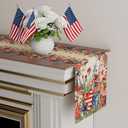 2 x XCHI Watercolor Flowers America Stars Fireworks Memorial Day Table Runner 4th of July Patriotic Independence Day Table Decoration for Party Home Kitchen Dining Holiday Decor 13x48 Inch