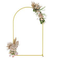 UDEAR 7.2FT Metal Arch Backdrop Stand,for Wedding Backgrounds Climbing Plants Event Decorations Outdoor Ceremonies,Gold