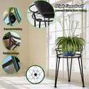 3Pack Metal Plant Stands Outdoor Indoor,Rustproof Iron Flower Pot Stands Outdoor,Heavy Duty Pot Stand for Plants Indoor,Round Black Display Rack Flower Stand Plant Holders