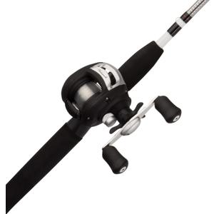 Shakespeare Alpha Medium 6' Low Profile Fishing Rod and Bait Cast Reel Combo (2 Piece),Black, White