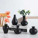 Black Ceramic Bud Vase Set of 5, Mini Vases for Flowers, Decorative Small Vases for Home Decor, Boho Wedding Centerpieces, Living Room, Dining Table & Shelf Decor