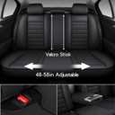 MINGBRON Black Car Seat Cover with Lumbar Support, Car Seat Protector Waterproof, Nappa Leather Car Seat Cushion, Car Seat Covers Front Seats and Back Fit for Most Cars