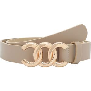 Women Belt for Jeans Dress Cinch Waist Belt for Ladies Faux Leather Belt with Gold Buckle (34-37 (Pant 12-14))