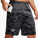 G Gradual Men's 9" Workout Running Shorts Quick Dry Lightweight Gym Shorts with Zip Pockets, Size: XL