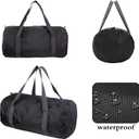 Travel Bag Foldable,Portable Lightweight Gym Bag,Sports Duffel Bags for Women&Men - for Camp, Fitness, and Short tours, shopping (Black, M)