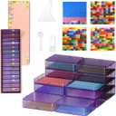 15 Sets totaling 30 Pieces Diamond Painting Storage Trays,2-in-1 Assembled Diamond Art Storage,Diamond Painting Accessories with lids, Dimond Art Paintings Tools,Diamond Painting Kits (Purple)