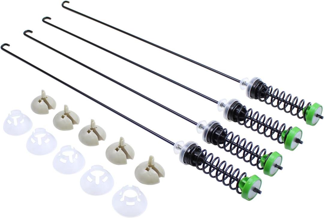 ApplianPar W10780051 Washer Suspension Rod Spring Damper Assembly Kit for Whirlpool Maytag Kenmore Amana Washing Machines Replaces W10257085, W10257086, W10317708, W10317709, W10748951