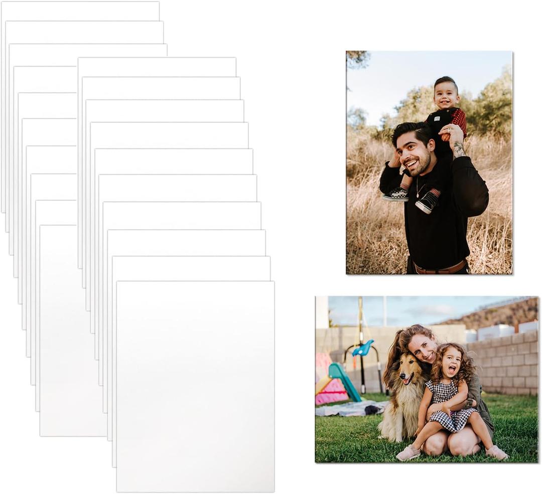 CHONOVO 20 Pcs Sublimation Photo Blanks 10x12 Inch Metal Sublimation Sign Blanks Aluminum Sublimation Blank DIY Photo Sign Wall Frame Poster for Living Room Bedroom White(Thickness 0.45mm)